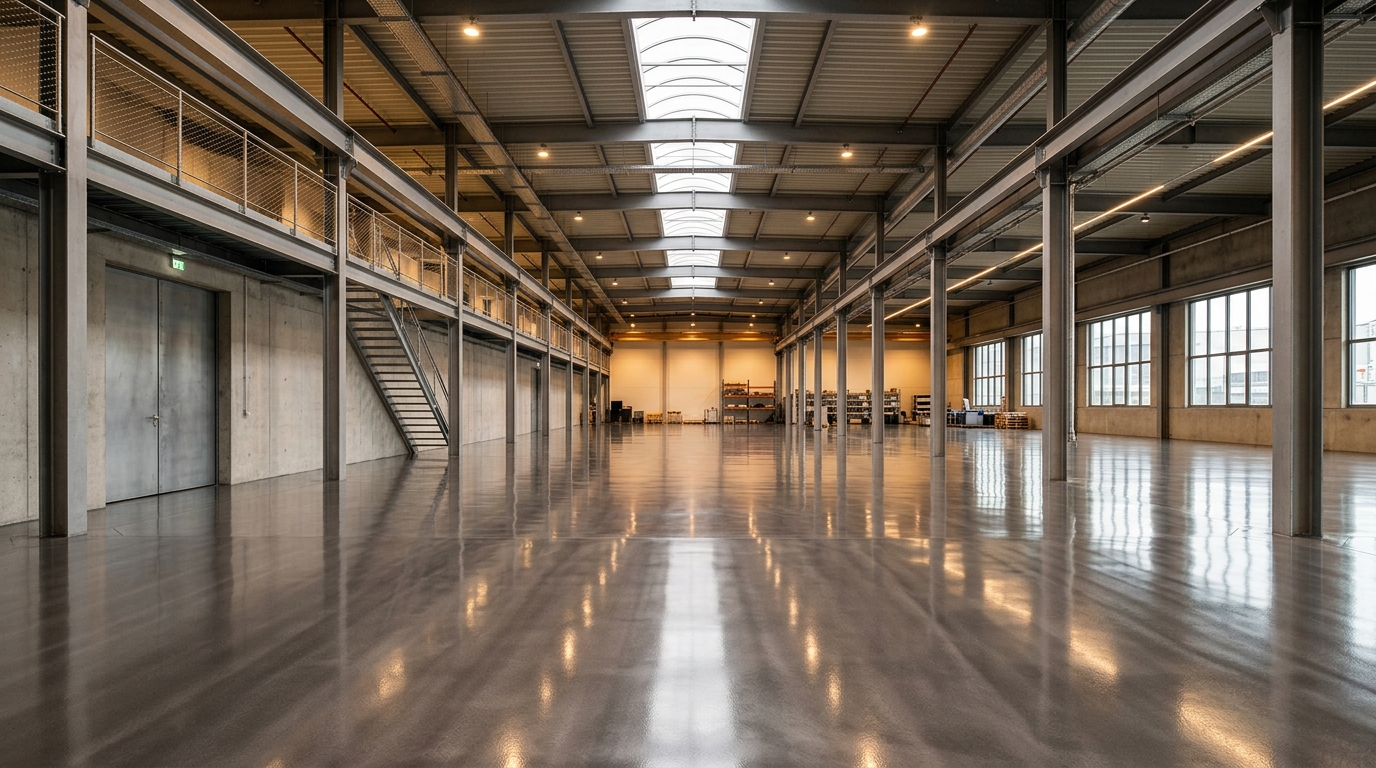 Epoxidharz Industrieboden in einer Produktionshalle in Gütersloh